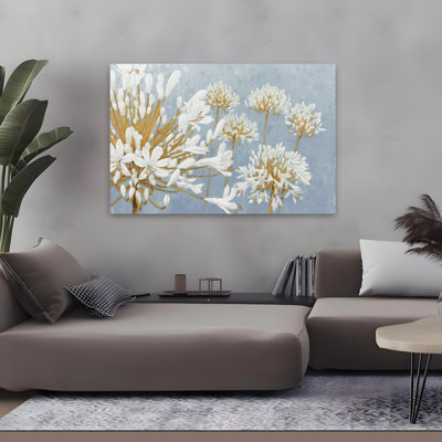 Alliums et bleu, printemps doré, art bleu