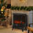 22" Electric Fireplace Heater with Flame Effect, Freestanding Fireplace with Adjustable Temperature