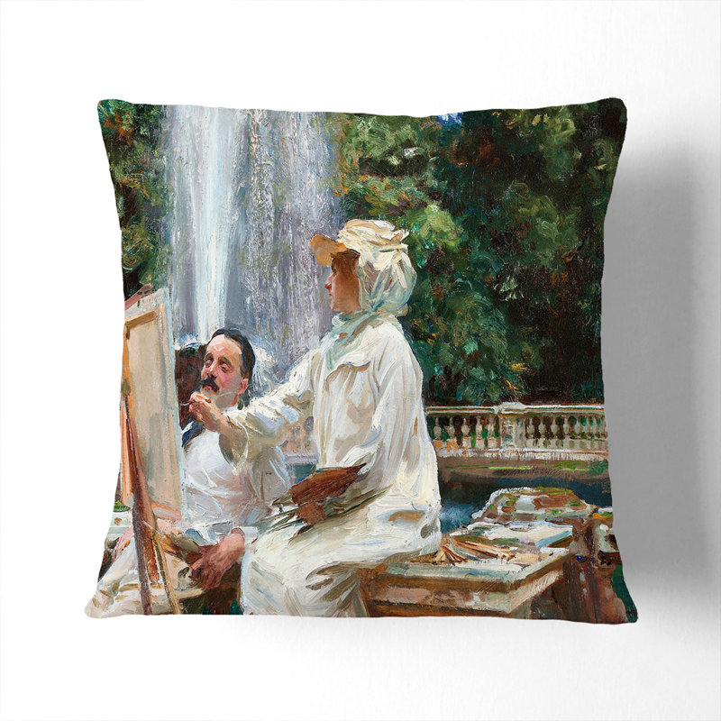 The Fountain, Villa Torlonia Scatter Cushion, Black, 40cm H x 40cm W x 15cm D