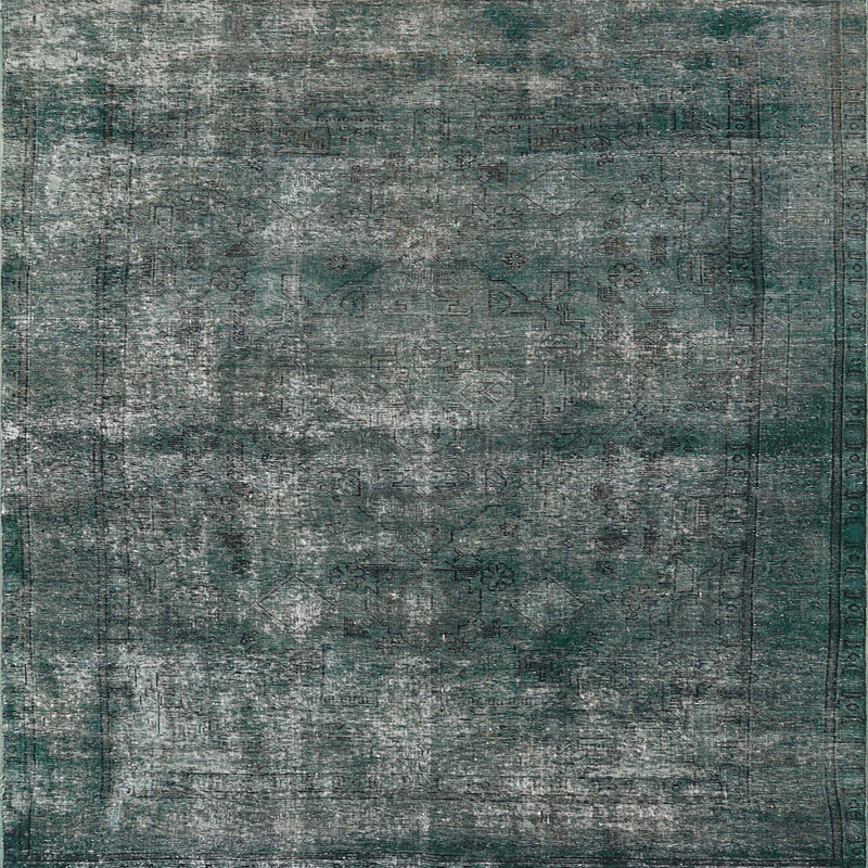 Tapis 100% Mid-Century moderne lavable à la machine 1892, Carré 7 pi