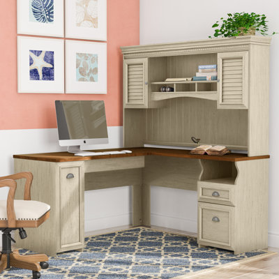 Ozro 60W L-Shape Executive Desk with Hutch