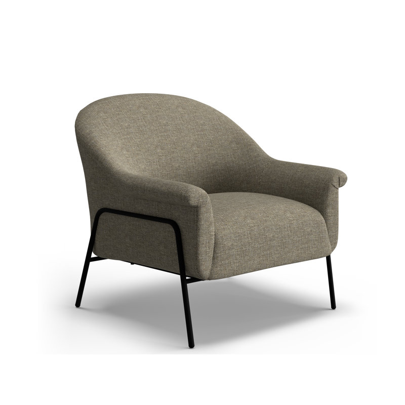 Chaise d'appoint avec pieds en métal noir, Branche