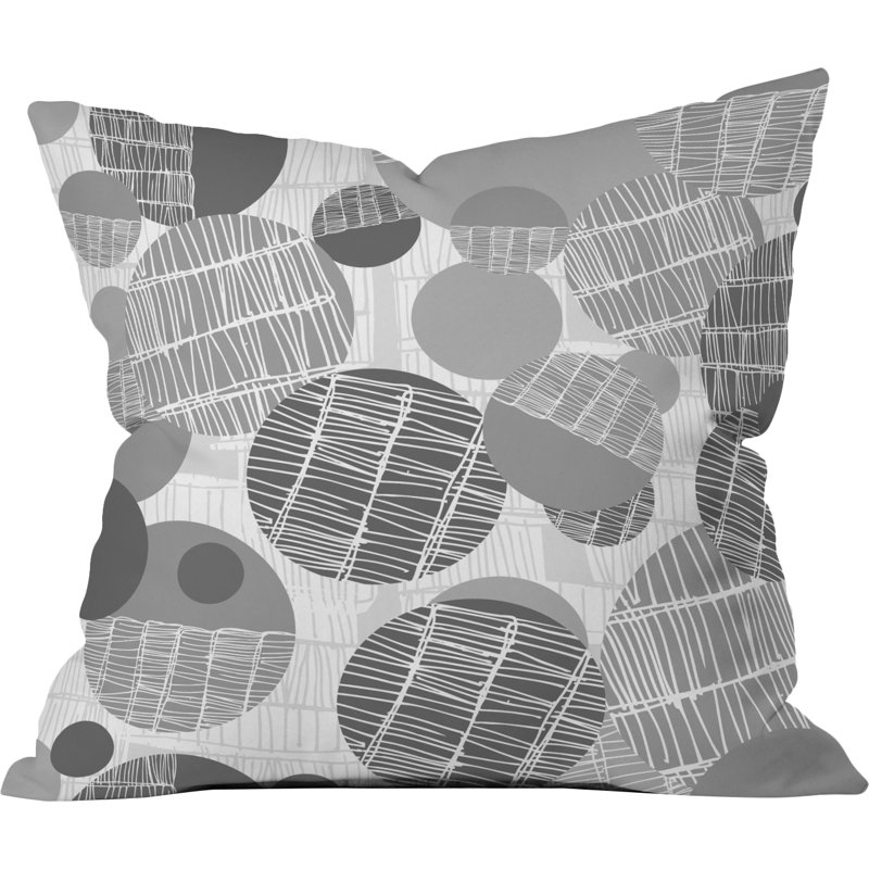 Textured Geo Throw Pillow, 16" x 16", Gray