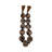 Decorative Glass Beads with Metal Accent and Leather Tassel for Home Decor - Elegant Garland for Table, Shelf, and Living Room Decoration - Brown-1626624015