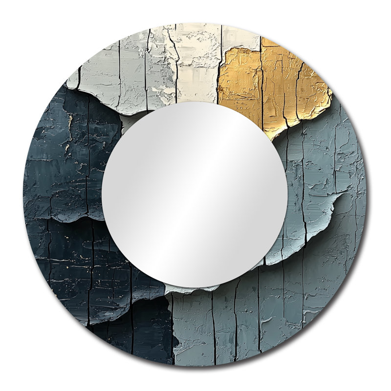 Or gris ombres éphémères I - Art mural miroir abstrait - imprimé sur métal, 29 po x 29 po