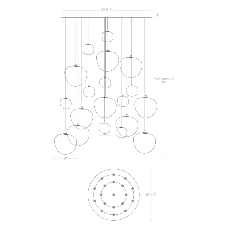 Voyage Twigs 19 Pendant Lights, 36" H x 26" W x 26" D, White