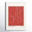 Geometric Abstraction in Red Framed Graphic Art-1038554309-1038554316