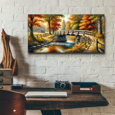  «Countryside Bridge» par Rey Klimt, art mural en verre acrylique