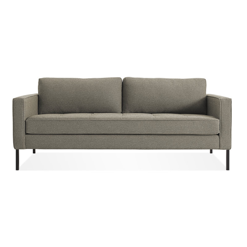 Paramount Sofa, Sanford Black Polyester Blend, Metal, 32" H x 80" W x 34" D