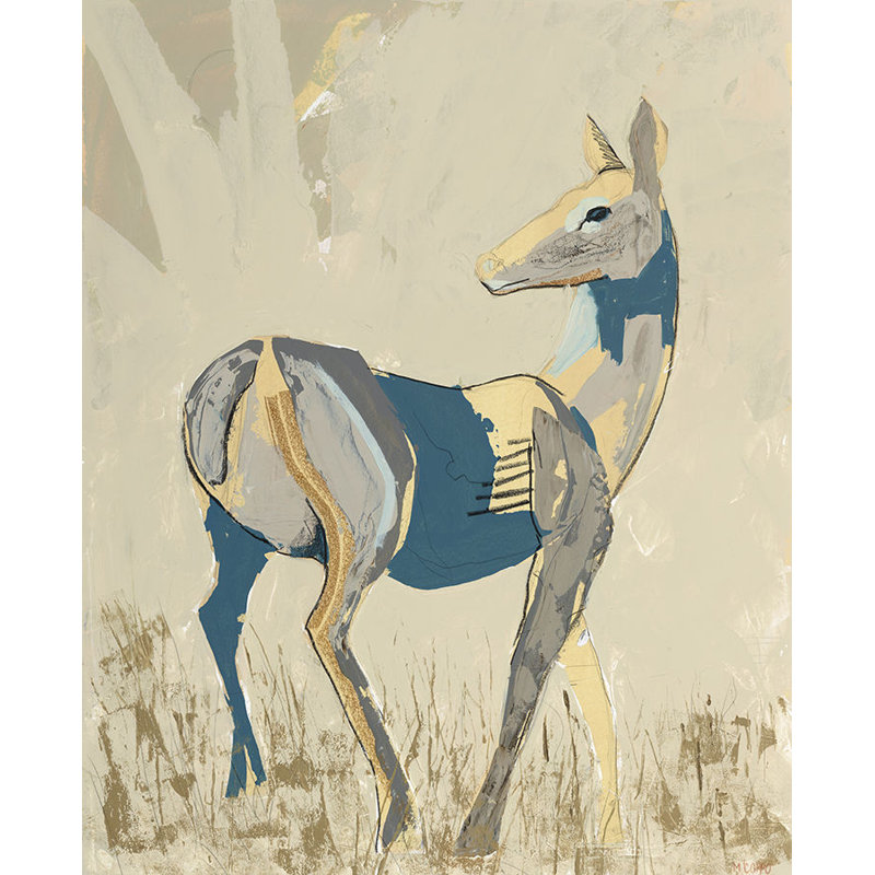 «Deer I» par Milton Coppo - impression, Gel coupé au couteau, H 37 po x l 30 po x P 1,5 po