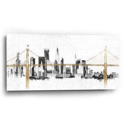 «Bridge And Skyline» par Avery Tillmon, art mural en verre acrylique