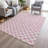 Machine Washable Indoor/Outdoor Xhevrie Pink Rug-1195003673