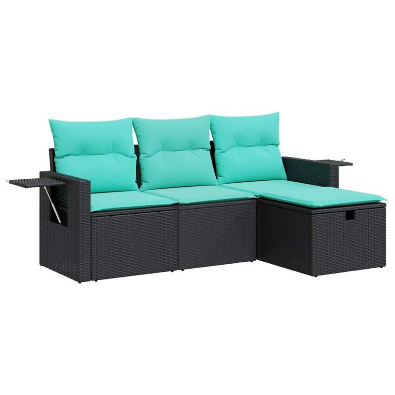 Ensemble de canapé de jardin d'extérieur noir