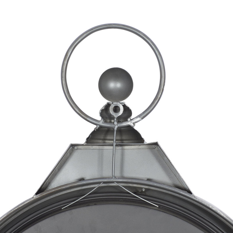 Maubara Metal Pocket Watch Style Decorative Gray Wall Clock with Rope Accent