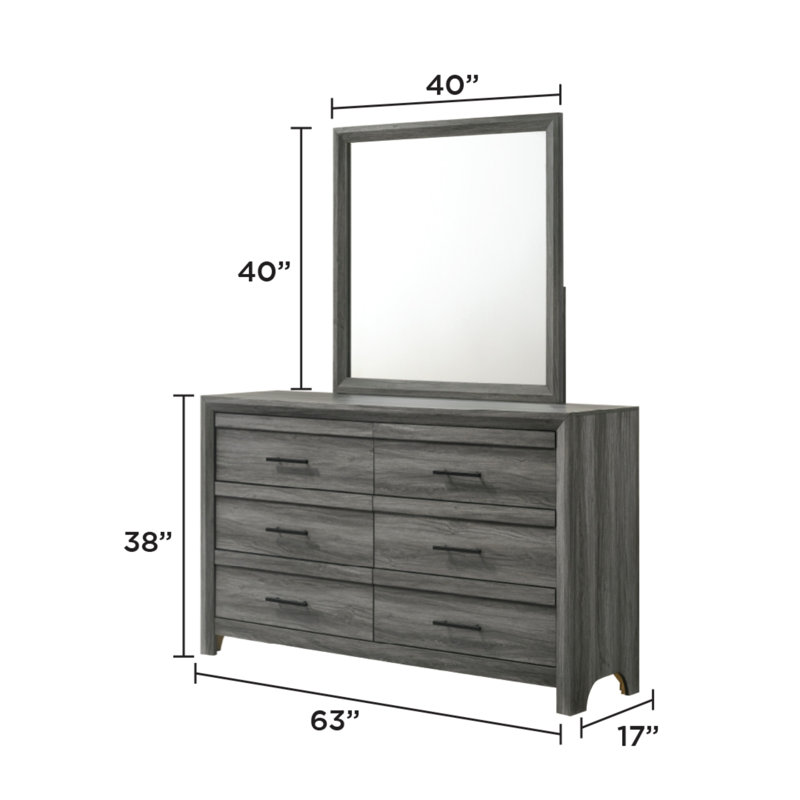 Commode à 6 tiroirs de style moderne en bois