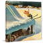 « grange ski » par john clymer, reproduction d’art sur toile tendue-15060379