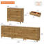 Ensemble de mobilier de chambre à coucher Lysiane, grand lit à baldaquin en bois massif et commode 106 po avec 9 tiroirs-144353605