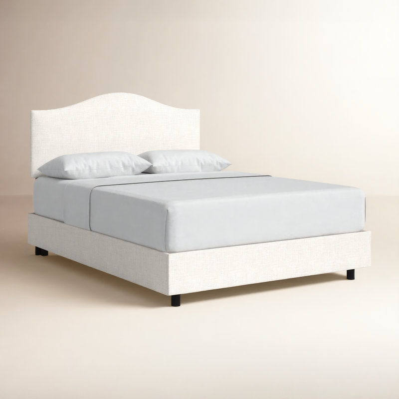 Morris Upholstered Standard Bed, Classic Talc Linen, Queen