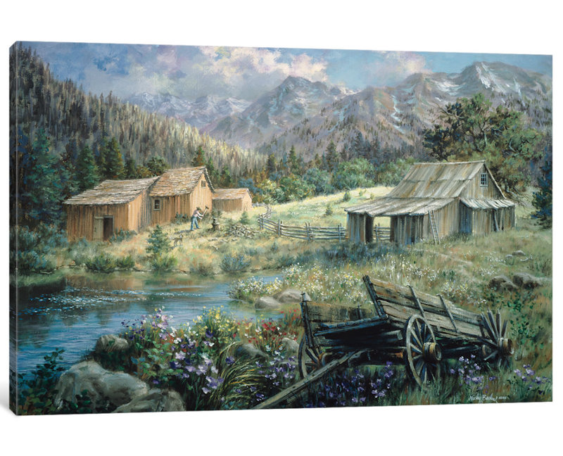 « country », reproduction d’art sur toile, H 40 po x l 60 po x P 1,5 po