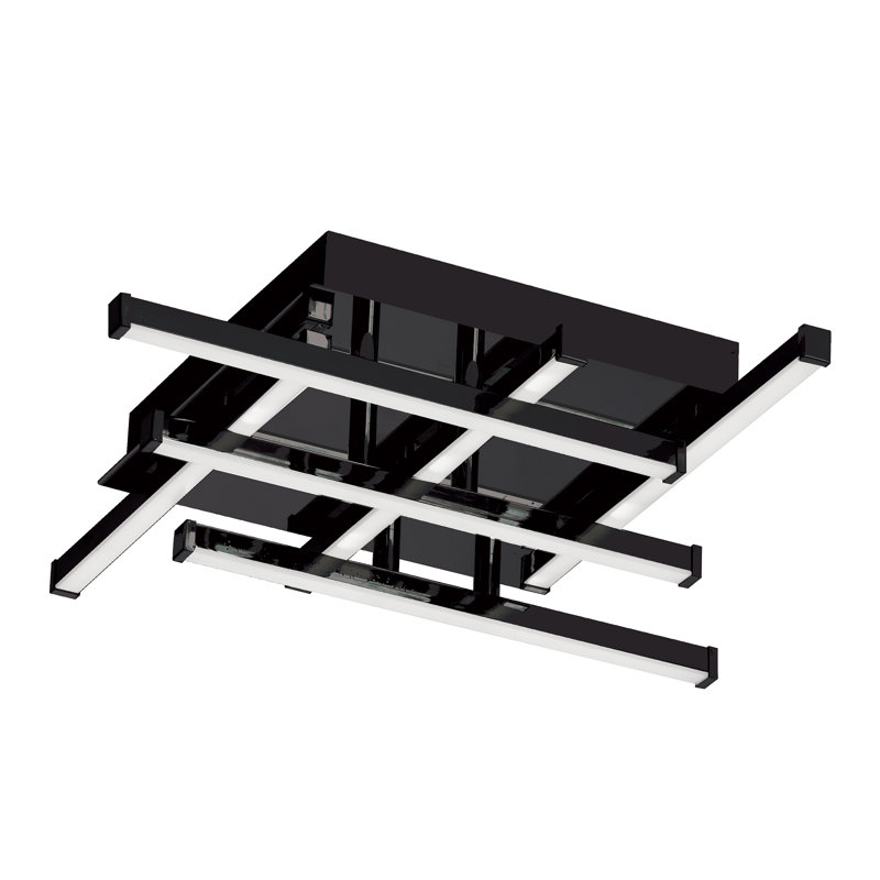 Summit Light Unique/Statement Geometric Flush Mount, 2" H x 15.5" W x 15.5" D, Matte Black