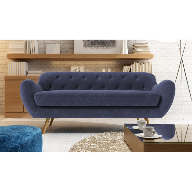 Jefferson 3 Seater Sofa, Navy Blue
