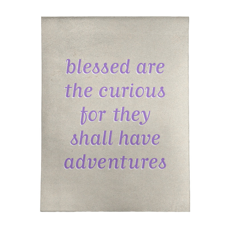 Tapis en poly-chenille à citation manuscrite, Rectangle 5 pi x 7 pi