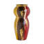 Vase en céramique courbé 10X10X20.9 "avec une finition abstraite multicolore