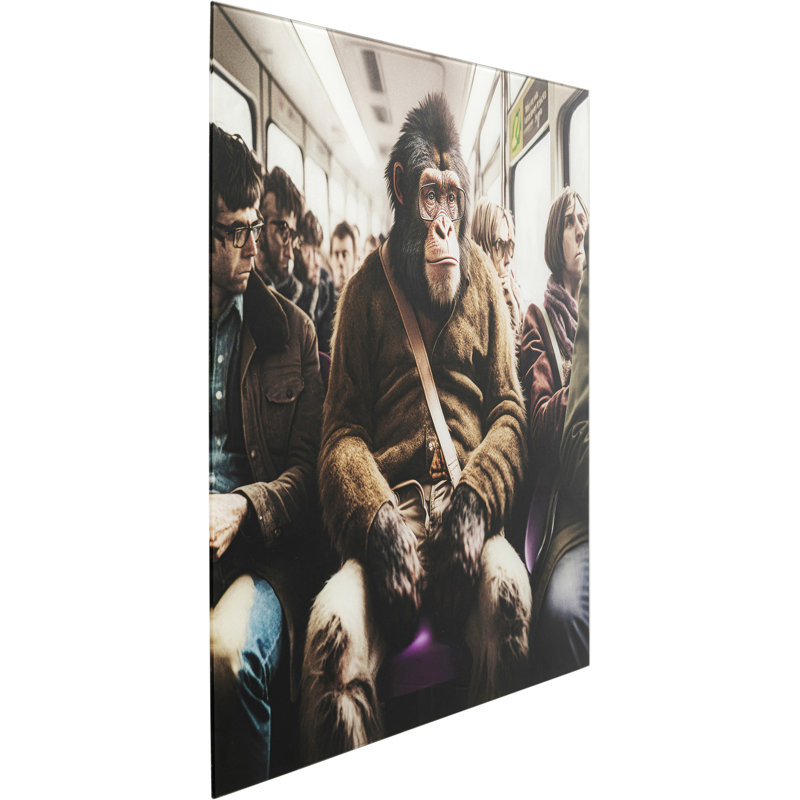 Commuter Monkey Print on Glass
