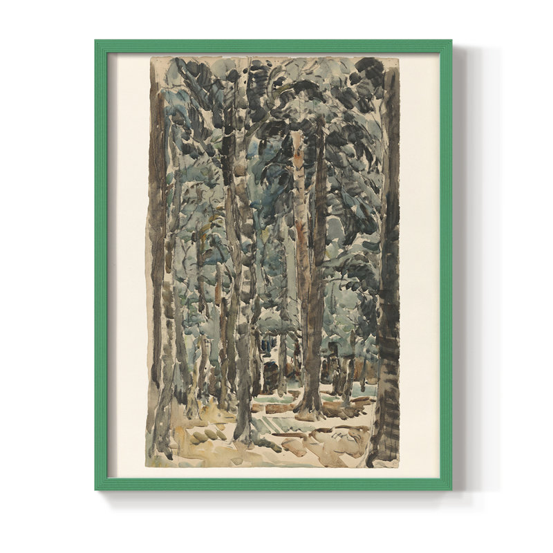 «Vintage Landscape CCxxxi», reproduction encadrée - bois massif, Vert, H 11 po x l 9 po