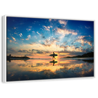 Sunset Surfer Reflection