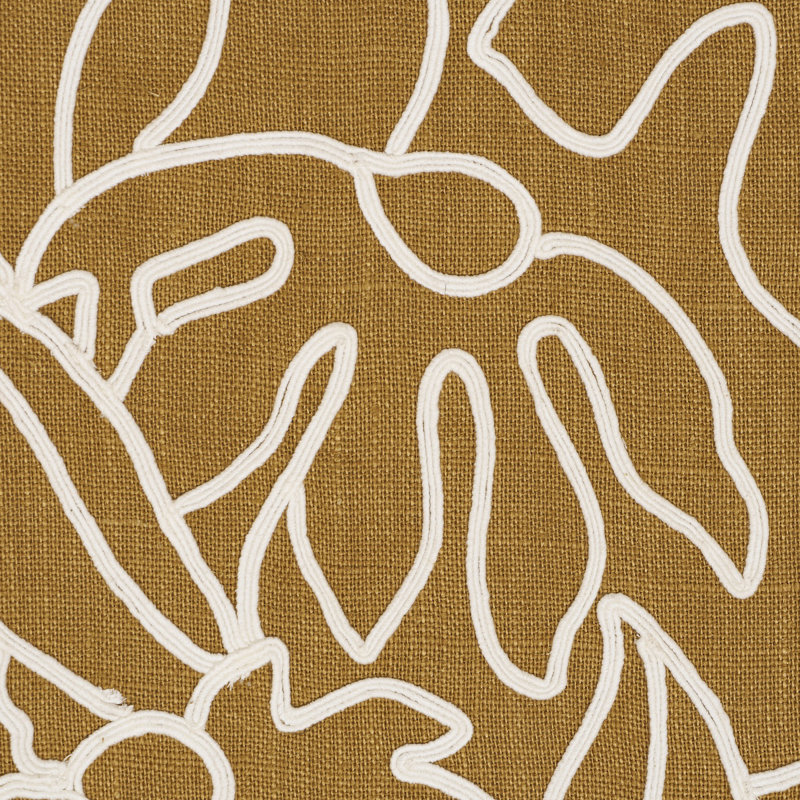 Lola Embroidery Fabric, Saffron