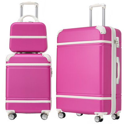 Hardshell Luggage Sets 3 Pieces 20"+24" Luggages And Cosmetic Case Spinner Suitcase With TSA Lock  Lightweight