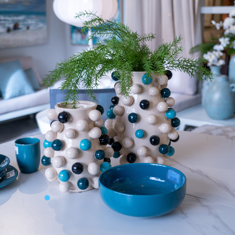 Paullina Ceramic / Porcelain Table Vase, Beige