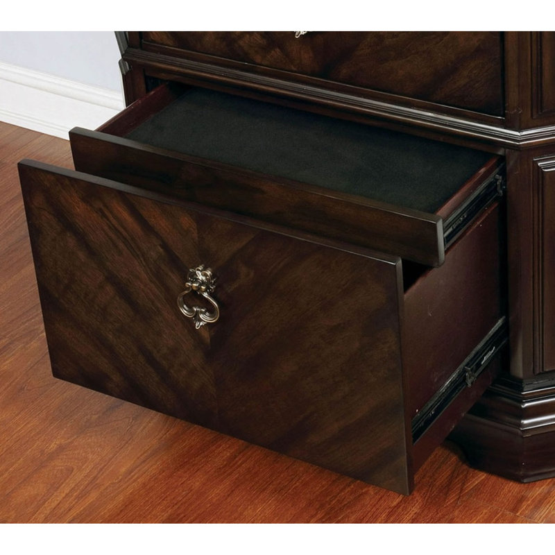 Table de chevet moderne avec 2 tiroirs de rangement et construction en bois massif pour chambre à coucher