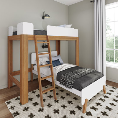 Olear Kids Upholstered Daybed with Rabbit Ear Shaped Headboard,