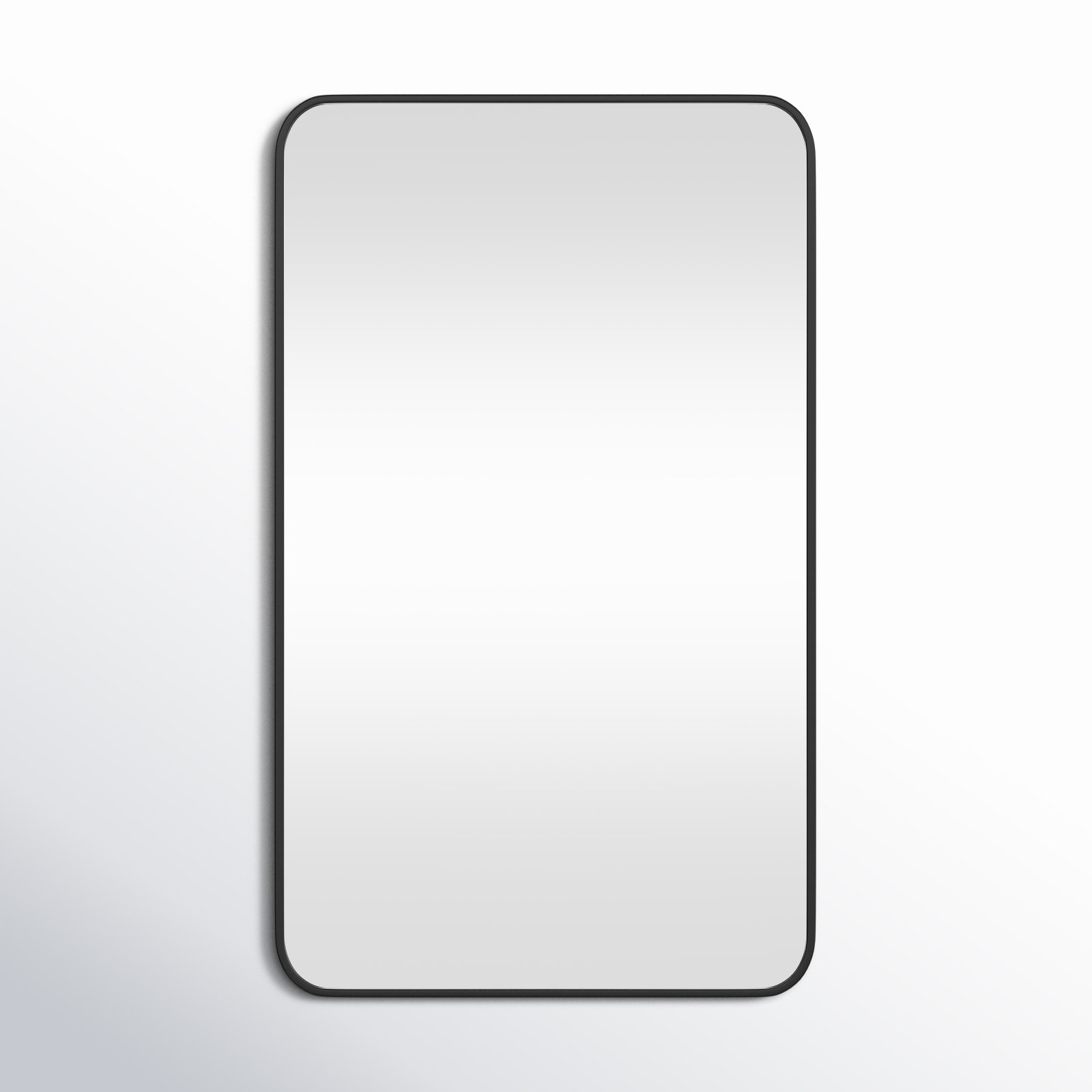 Sabine Metal Rounded Rectangle Wall Mirror, Black, 40" x 24"