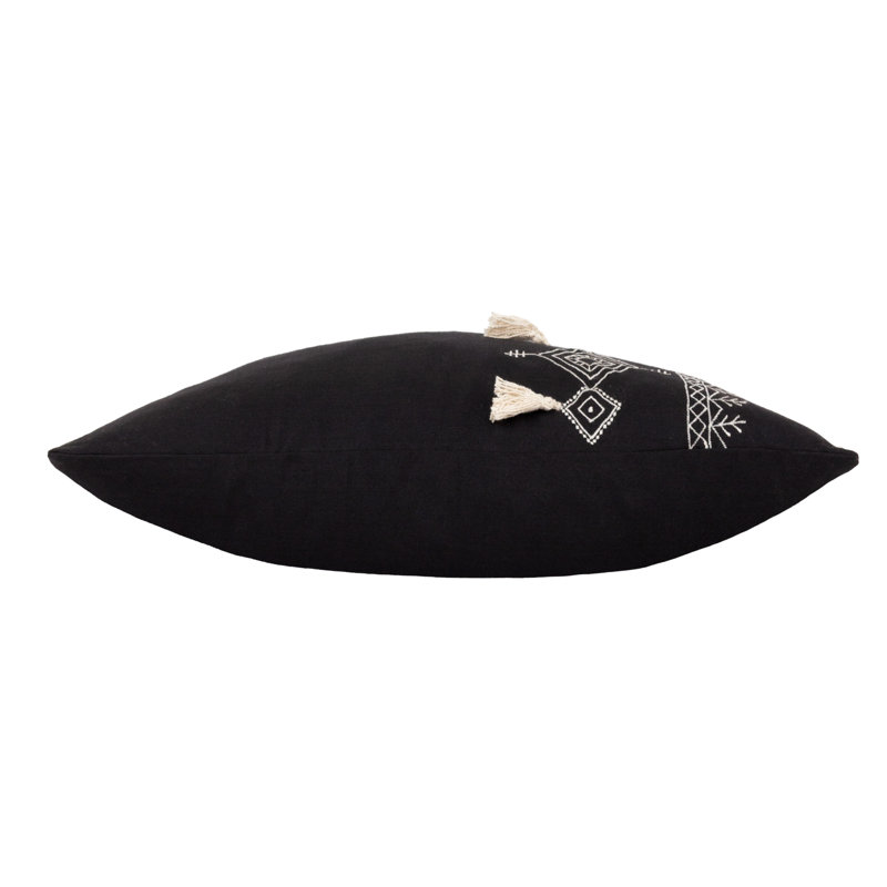 Pritta Geometric Rectangular Cushion, Black
