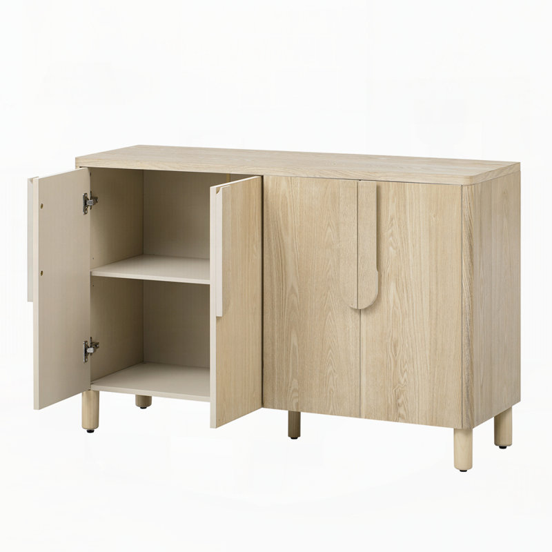 4-Door Buffet Cabinet With Storage, Natural