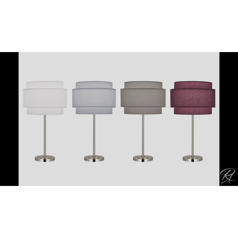 Decker Raven Black Polished Nickel Tiered Table Lamp