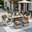 Ensemble de 6 chaises d'extérieur en rotin pour l'extérieur avec coussins et table de feu-1426352483