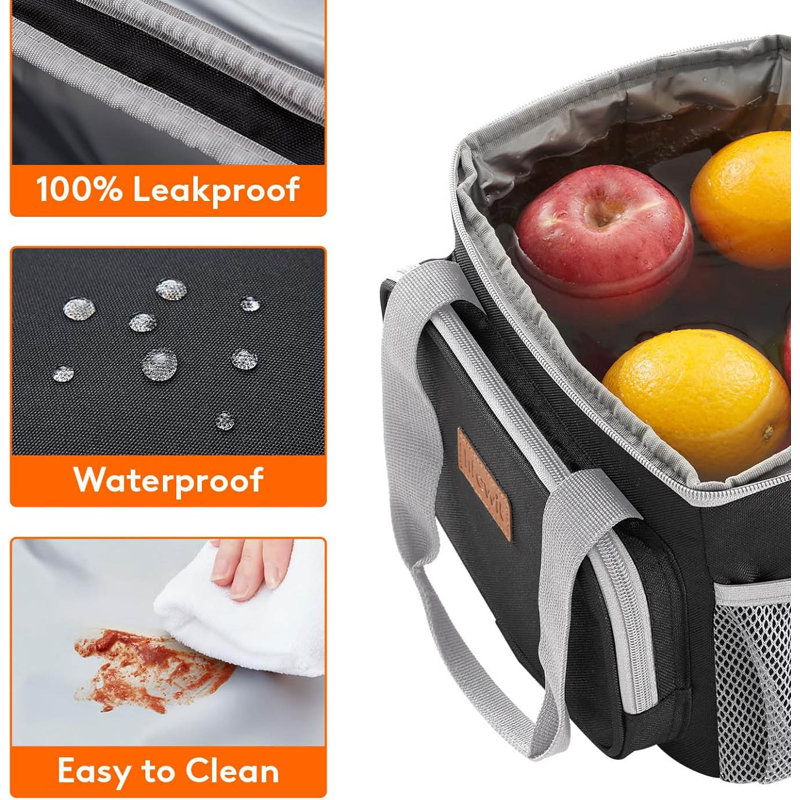 Large Lunch Bag(8.5L), Grey/Black