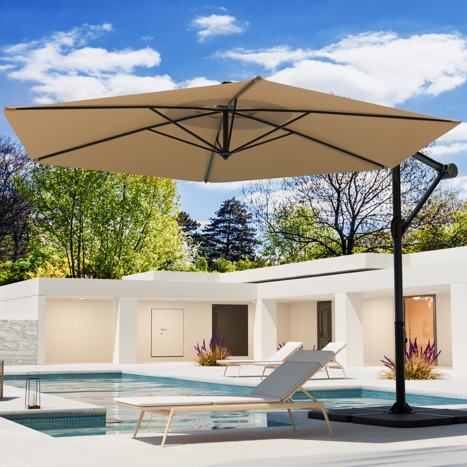 Arlmont & Co. 9' Cantilever Umbrella Outdoor Patio Offset Umbrella ...