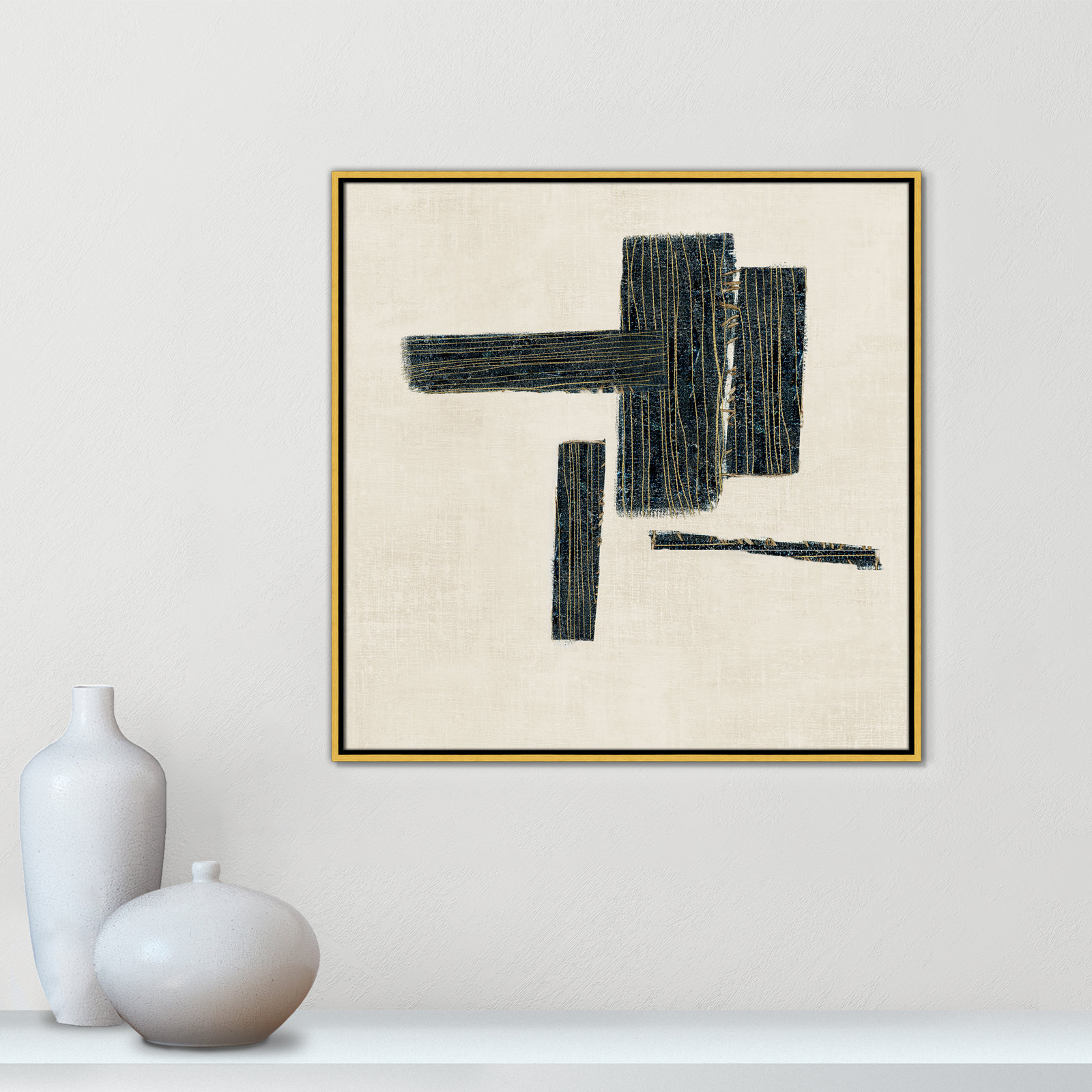 Stiched II Print by , 31.5" H x 31.5" W, Gold