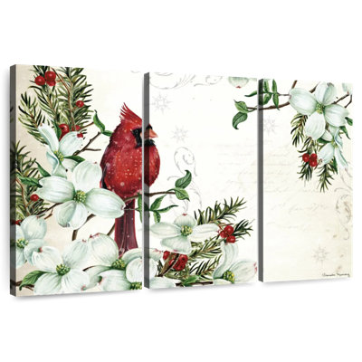 Cardinals d'hiver et cornouiller