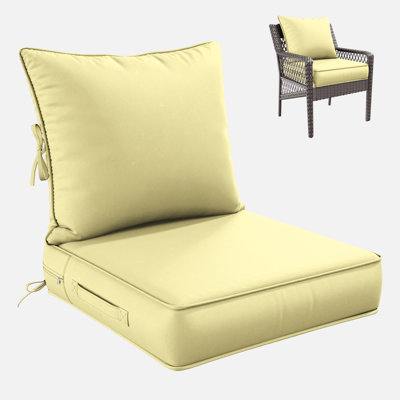Ensemble de coussins de siège / de dossier d'extérieur à assise profonde et d'extérieur, disponible en 4 tailles