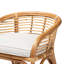 Tabouret de bar moderne en tissu bohémien et en rotin