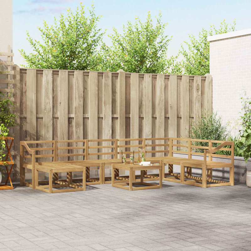  Outdoor Sofa Set 9 pcs Solid Acacia Wood Sectional Modular Furniture