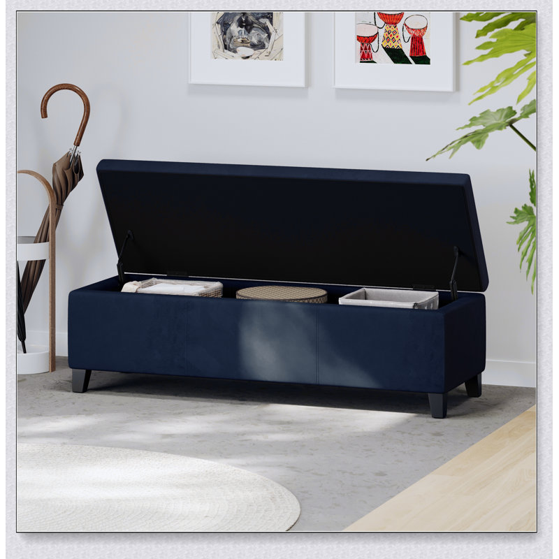 OTTOMAN DE RANGEMENT V2, Bleu foncé