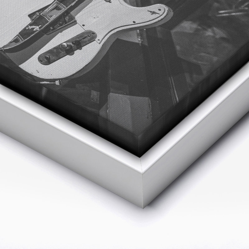 Guitare électrique No2, Canvas, 12"H x 16"W, White Framed