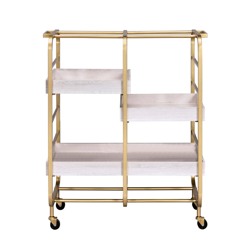 Serving Cart With 3 Adjustable Trays